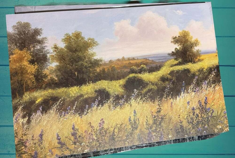 Impressionist Style Landscape Oil Painting Canvas Wall Art with Rolling Hills an